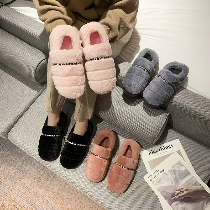 Домашняя хлопковая обувь «Все включено», Мужская Нескользящая толстая подошва, теплая сумка для пар, плюшевые тапочки, женские домашние хлопковые тапочки оптом