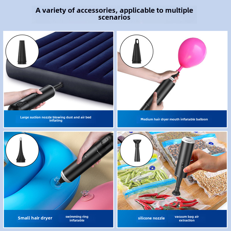 Nouvel aspirateur de voiture multifonctionnel à coque métallique P17 10 kPa aspiration extérieure soufflage et charge aspirateur de voiture intégré_voghion.com