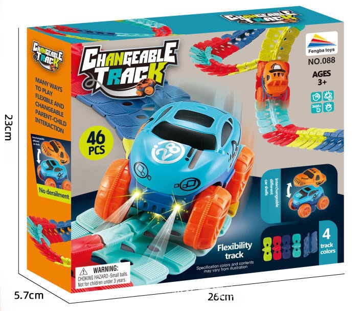 088 조립 레일 카 46PC [전등 + 1 카 1 쉘]