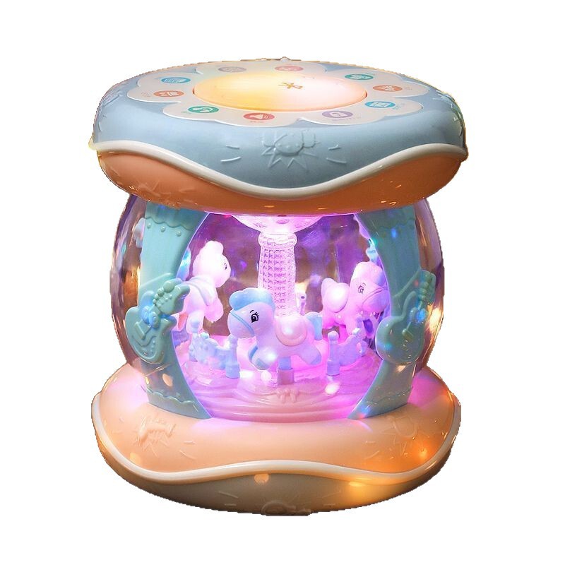 宝宝手拍音乐鼓旋转木马鼓充电鼓早教加大号电动拍拍鼓儿童玩具鼓|undefined
