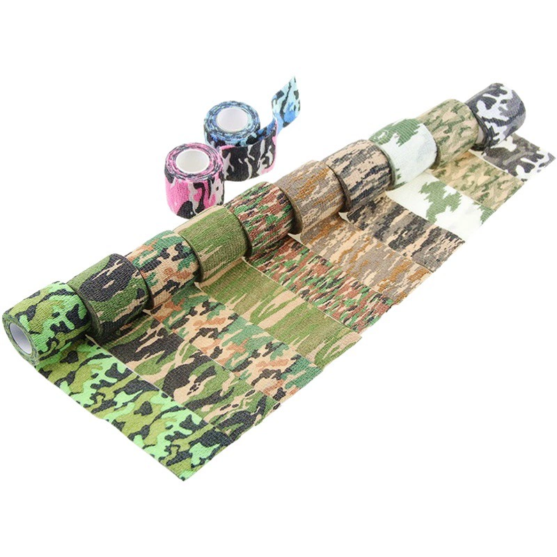 Прямая поставка с фабрики, наружная камуфляжная повязка, Нетканая самоклеящаяся эластичная повязка, камуфляжная повязка оптом