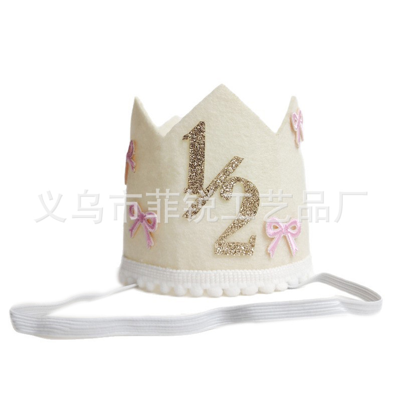 Guirnalda de Feliz Cumpleaños, Lazo Decorativo, Adorno para Pastel de Primer Cumpleaños, Bandera para Silla de Comedor, Corona, Gorro de Cumpleaños