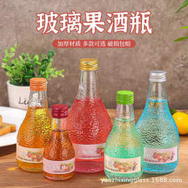 新款玻璃果酒瓶带标签透明空酒瓶高颜值自酿青梅杨梅酒分装饮料瓶