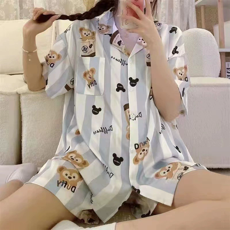 Пижамный комплект Brand Fresh: шорты и тонкий кардиган, короткий рукав, японско‑корейский стиль
