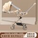 Baby Stroller, Kidsren's Lightweight Foldableing Four-Wheel Baby Stroller, Two-Way Sit-Down and Reclining High-View