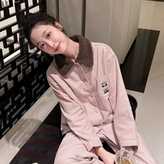 野兽P同款家居熊猫嘭嘭加厚绗棉情侣家居服套装可外穿棉衣棉袄冬