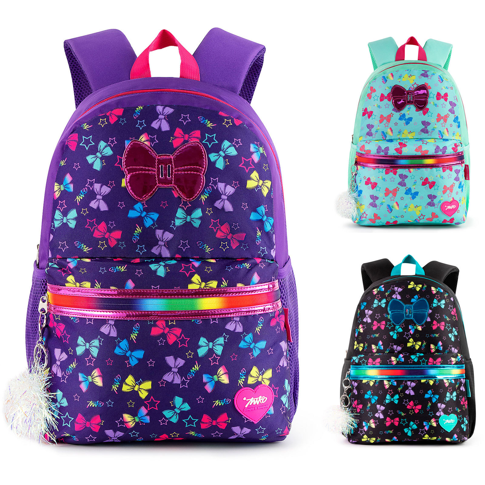 Bow knot school casual floral backpack j...