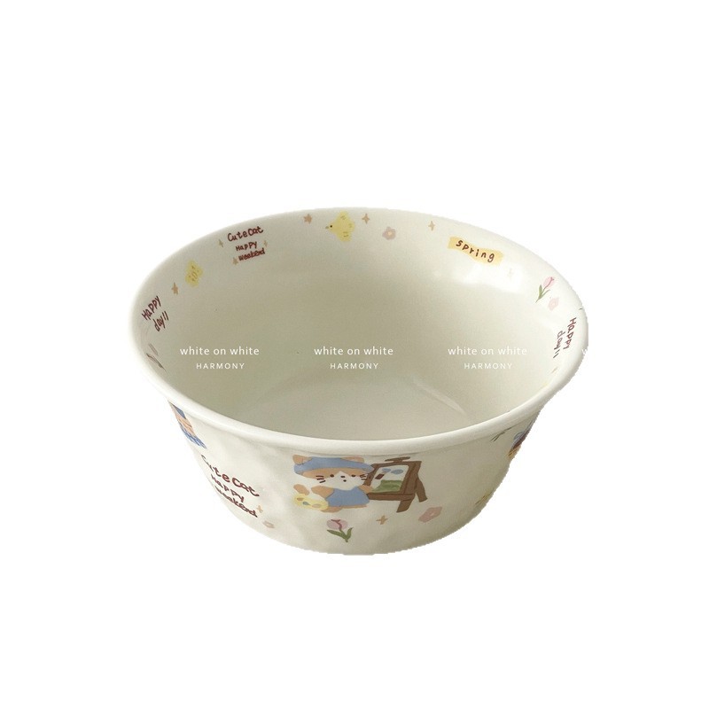 韓国インスタントラーメンボウル大容量電子レンジ対応スープボウル大型家庭用高価値セラミックフルーツサラダボウルビビンバボウル|undefined
