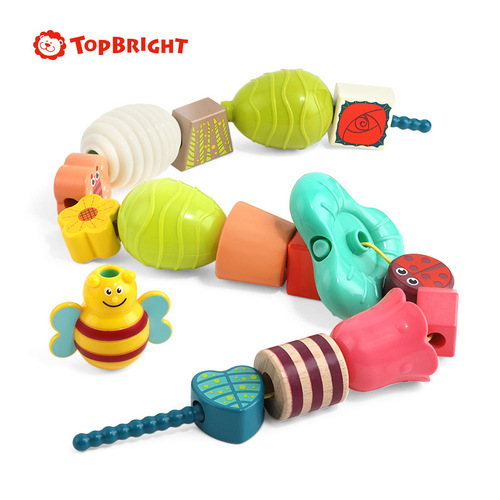 Tebaoer Pop children's beaded toy, infants and toddlers 1-2 years old wear rope puzzle early education building block game