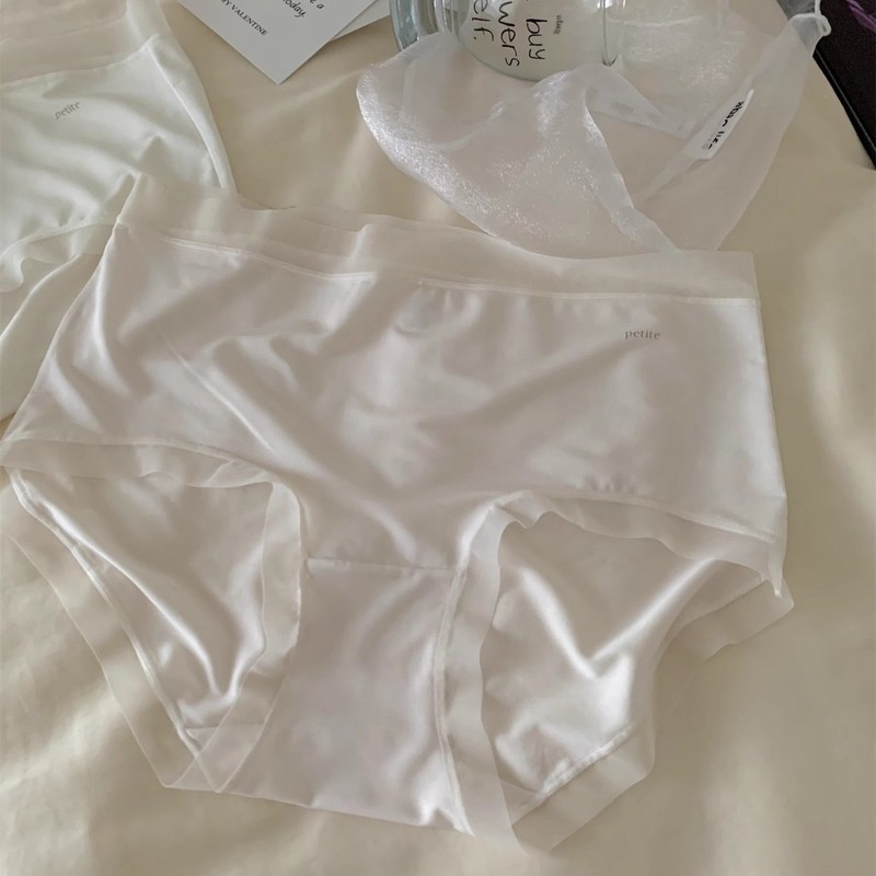绵密奶油~内裤女中腰无痕亲肤裸感面膜裤舒适透气包臀少女三角裤|undefined