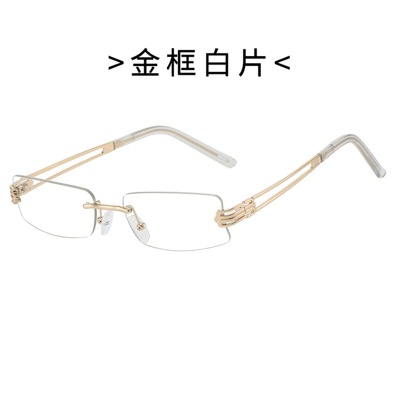 新款时尚无框金属墨镜女高智感御姐风高级感防紫外线太阳镜20521|undefined