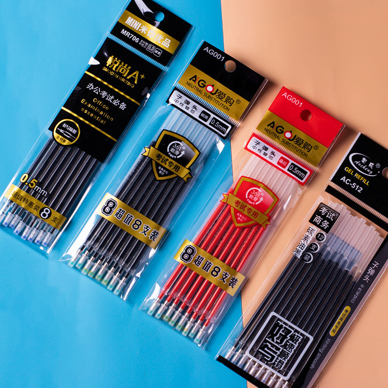 Bag Refill Bullet Transparent Carbon Black 0.5 Needle Tube Gel Pen Refill Water-Based Refill Wholesale