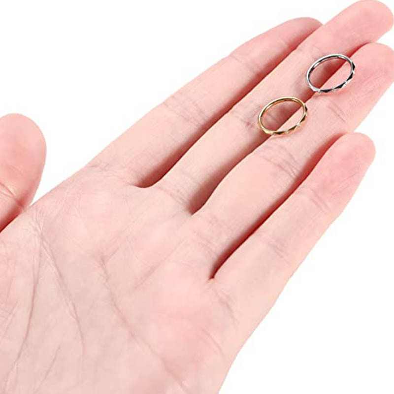Amazon Hot Sale Universal Stainless Steel Nose Ring with Diamond CZ - Gold 1.2x10mm Nose Accessories Piercing Jewelry detail image 9