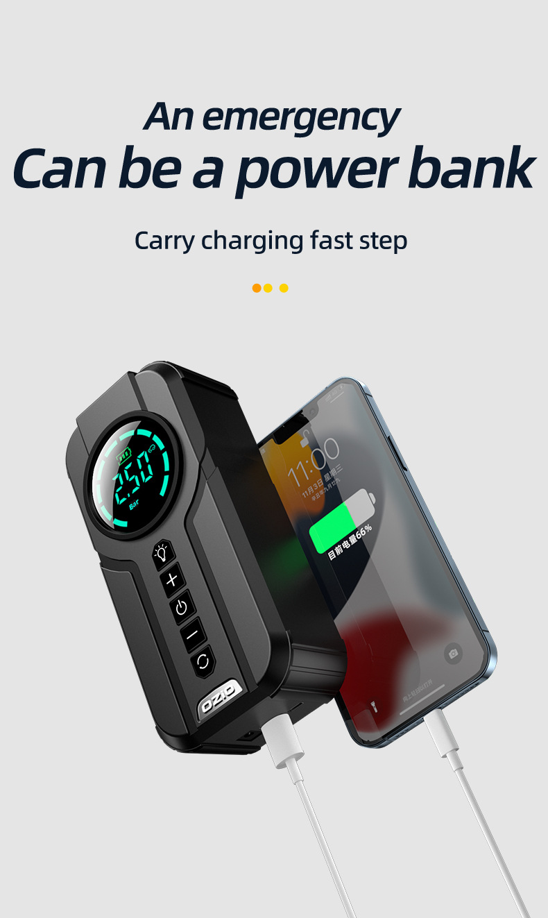 【Yx1819】Cross-Border Car Air Pump, Wireless and Portable, for Passenger Cars, Electric Vehicles, Tire Inflator 12V