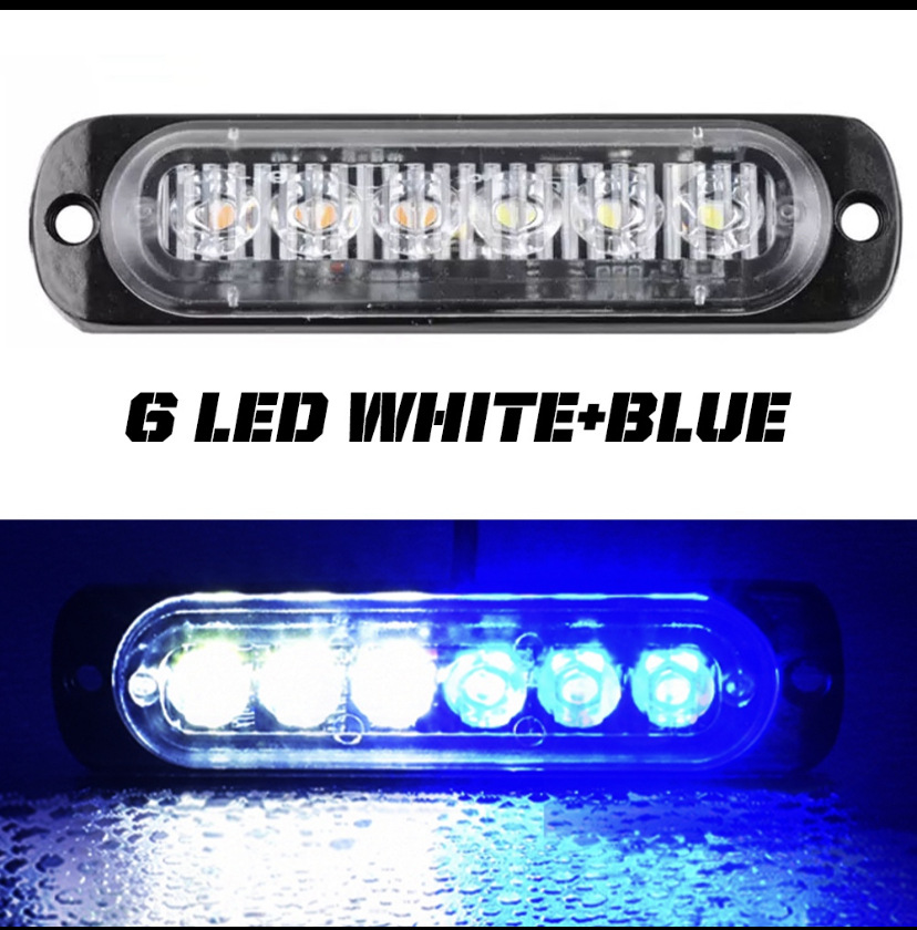 Luz de advertencia del coche luz intermitente motocicleta camioneta 12-24V Universal 6LED ultrafino señal lateral luz intermitente