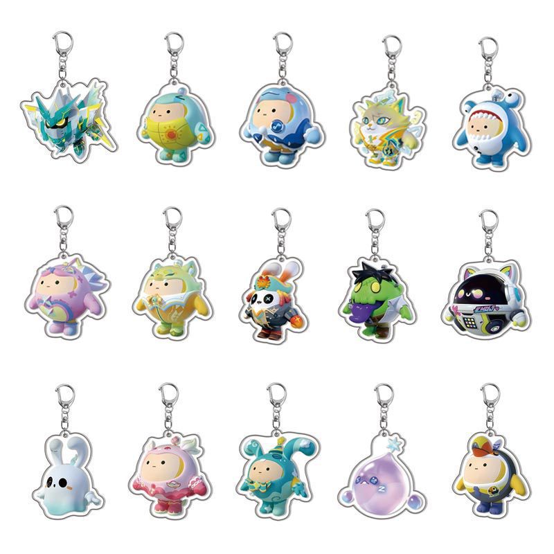 [Hd] Eggboy Party Acrylic Double-Sided Keychain Q Cute Eggboy Cute. Cute Pendant Keychain