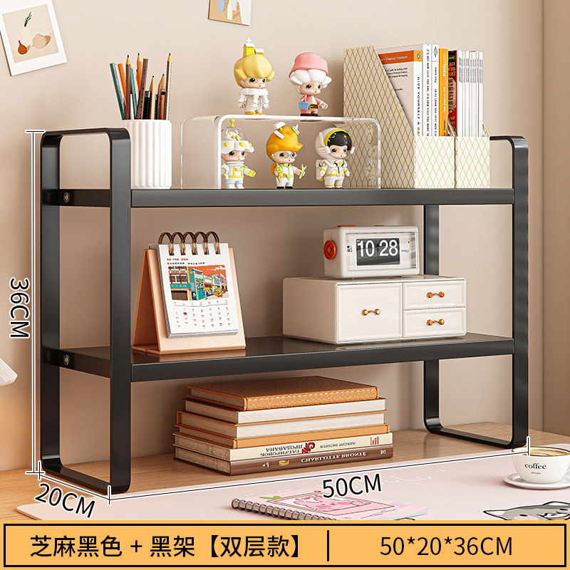 Estante de libros escritorio simple multicapa hierro forjado almacenamiento estante de almacenamiento escritorio acabado artefacto estante de almacenamiento estante de capas escritorio image 13
