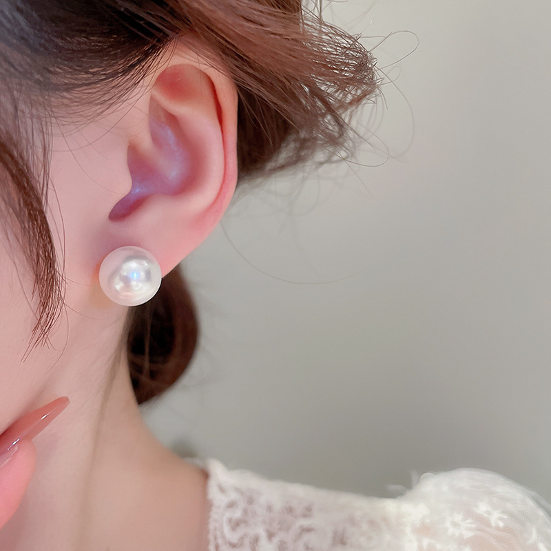 1 Pair Fashion Round Imitation Pearl Plating Women's Ear Studs display picture 16