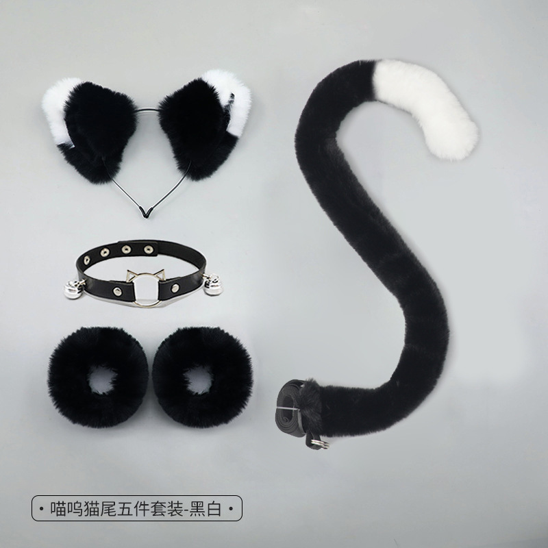 万圣节日化装舞会猫娘兽耳cos道具猫耳朵发箍猫尾巴腕带颈圈套装|undefined