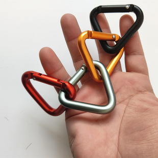 Triangular Buckle Orange Aluminum Alloy Carabiner Outdoor Luggage Buckle Mini Keychain Tactical Buckle Multi-Functional Spring Buckle