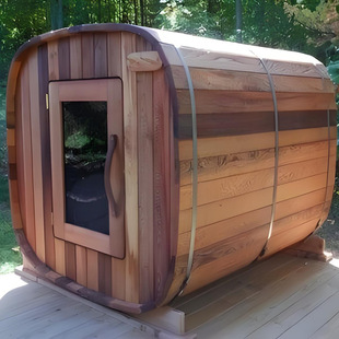 Romantic Luxury 4 Person Outdoor Mini Cabin Modern Design Solid Iron Fir Traditional Garden Sauna with Dry Steaming