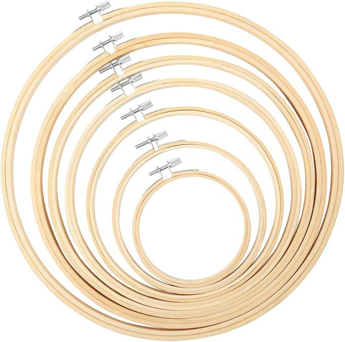 田园圆形竹绣绷可调节绷子DIY工具布景材料手工框架刺绣绣绷套件
