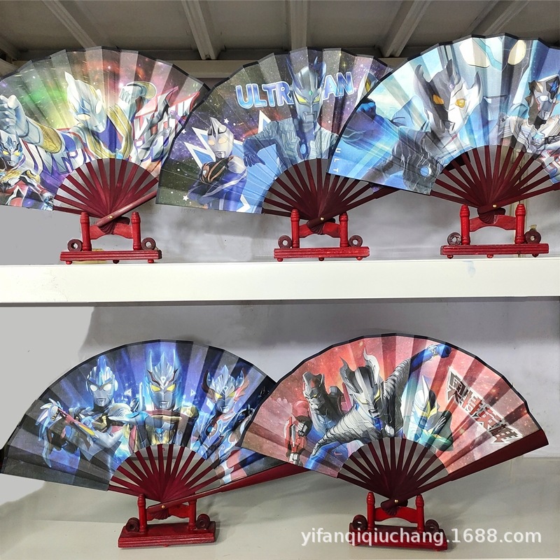 Abanico de tela de seda King Glory de 8 pulgadas Embalaje independiente Nezha El futuro es como un slam dunk Sanrio Anime Cartoon