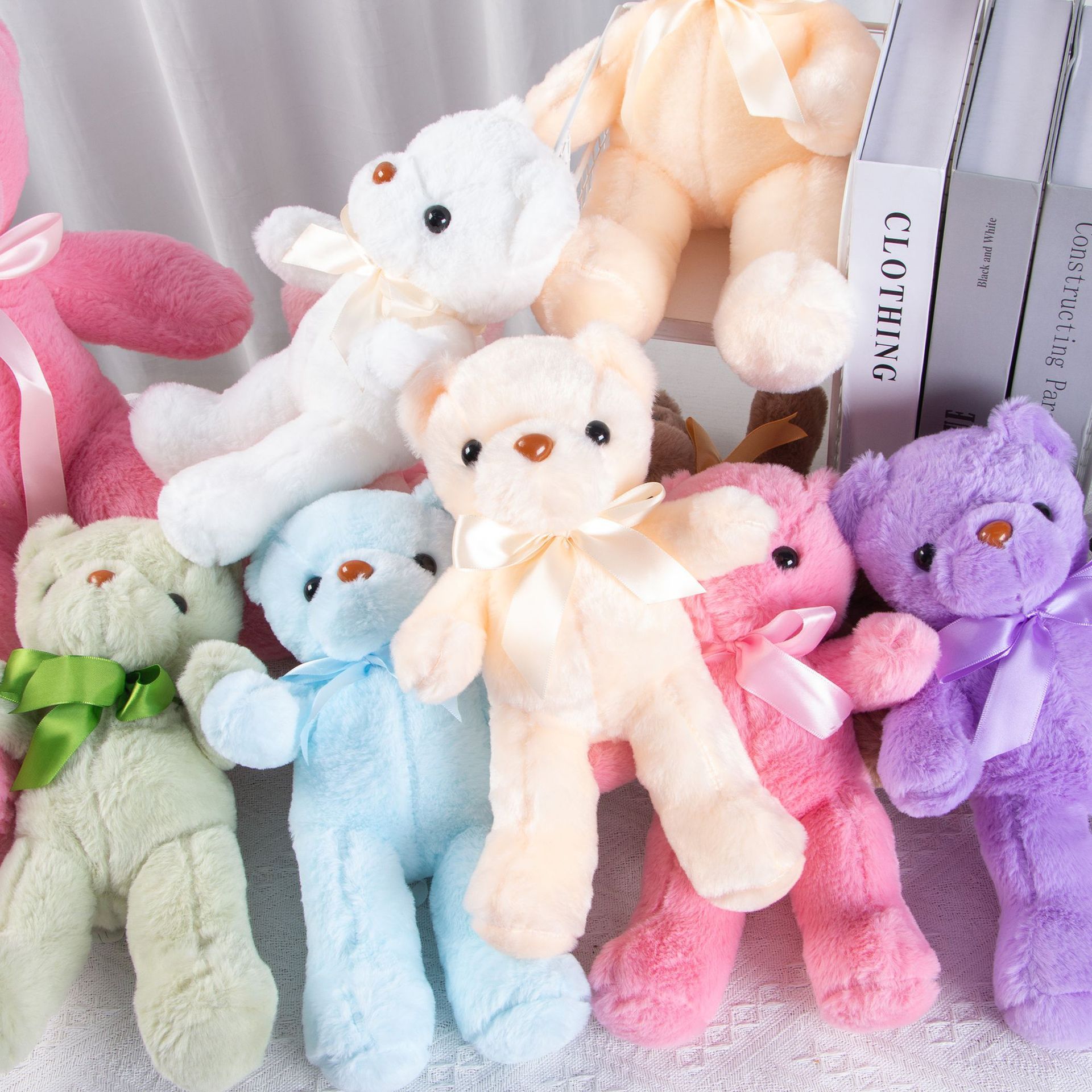 Bebés de oso de colores lindos muñecas de peluche de diez colores muñecas de agarre empujar regalos de boda arrojar osos