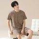 Pajamas Men's Summer Pure Cotton Short-sleeved Shorts Thin Printed Casual Loose Home Clothes Suit Men's Summer Outwear