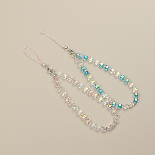 Original DIY Crystal Phone Chain Beads Luxury Women's Niche Pendant Bag Strap High-End Pink Pendant Wholesale