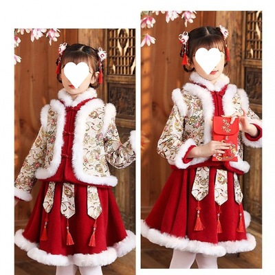 new year Children's clothing Winter clothes thickening children winter keep warm Guochao Jubilation Chinese New Year Nubao The age of full dress