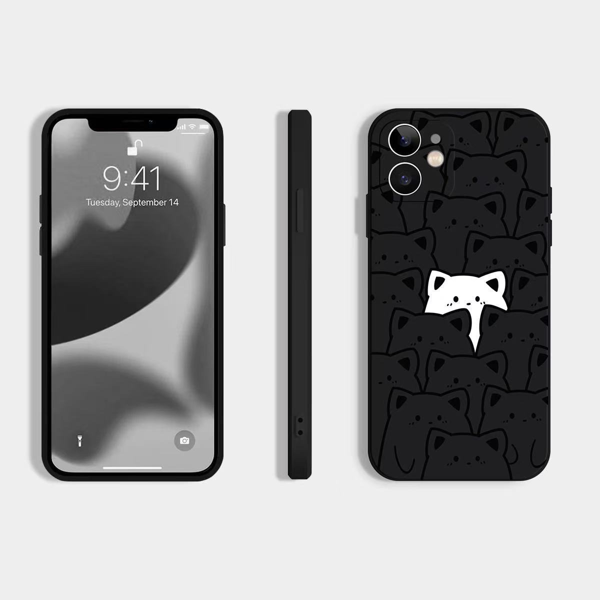 Gato de pantalla completa europeo y americano para iPhone 16pro funda para teléfono móvil Apple 15 transfronterizo 14/13promax nuevo 12