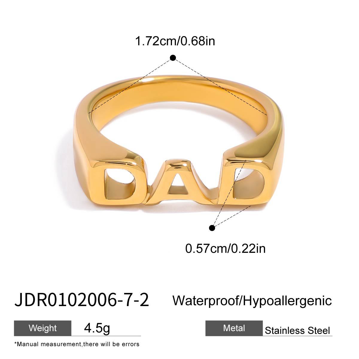 Anillo de letras Jieding, acero de titanio, joyas que no se desvanece, lujo ligero, rings de acero inoxidable de alta gama, joyas explosivas transfronterizas
