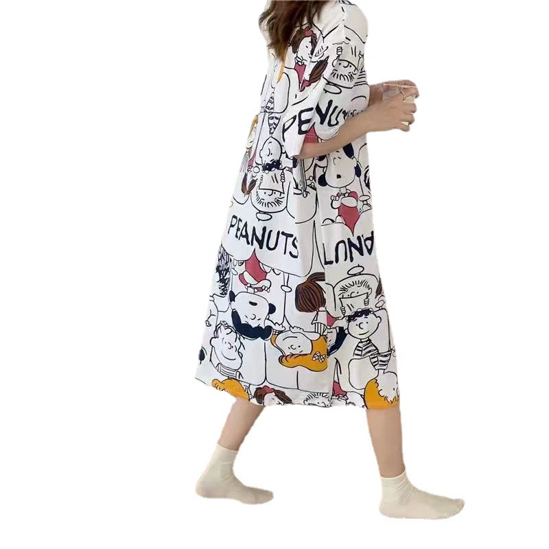 Детское oversize комбинезон-пижама с короткими рукавами, лето, принт-мультфильм, размеры M–XXL