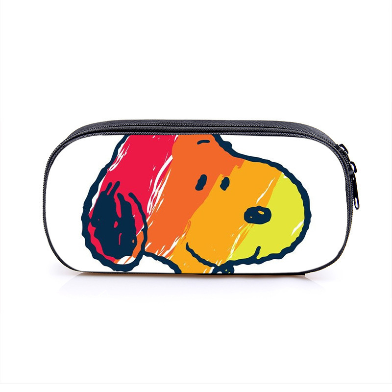 Nuevo Snoopy transfronterizo bolsas de lápiz de gran capacidad creativas caja de papelería de dibujos animados de alto valor de la cara caja de lápiz para estudiantes de primaria