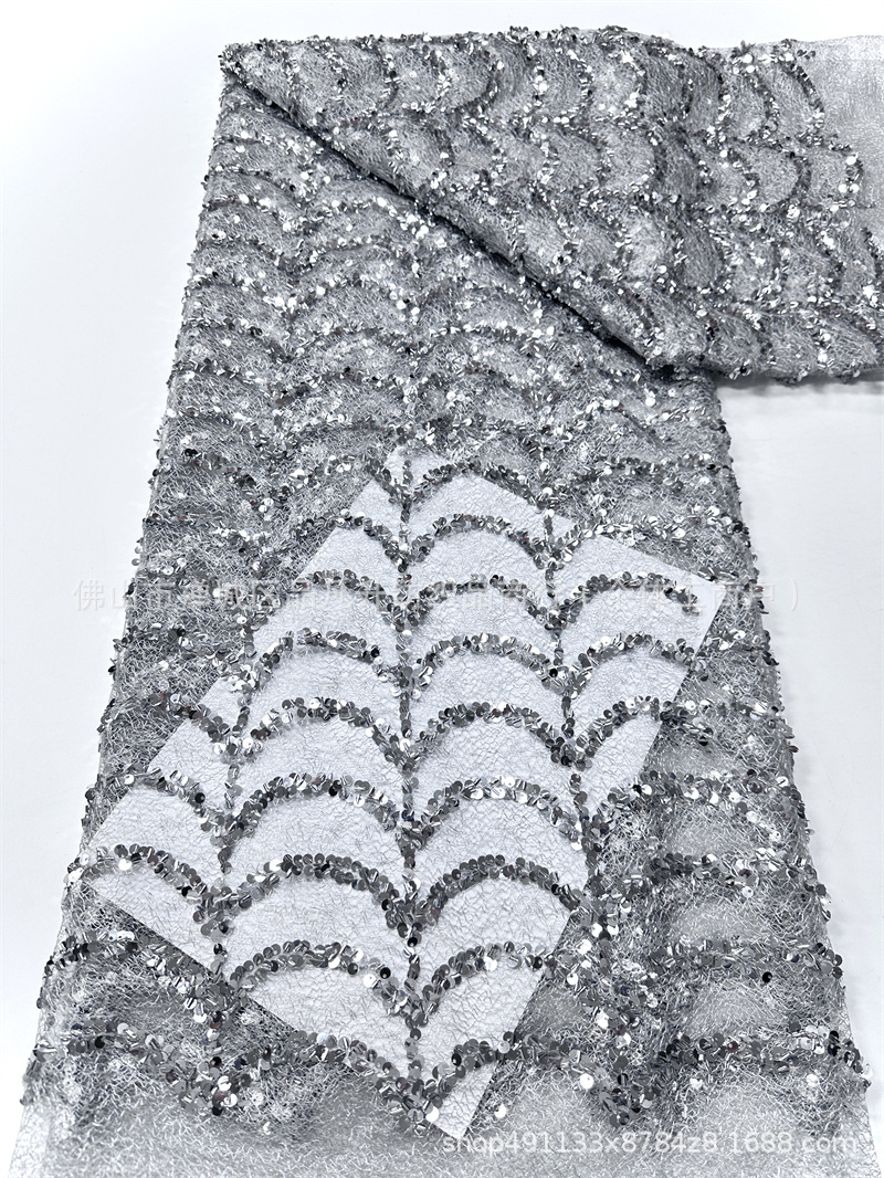 Hermosas piezas de tela de red de rasguño lujoso ligero vestido de fábrica de tela de baile al por mayor image 8