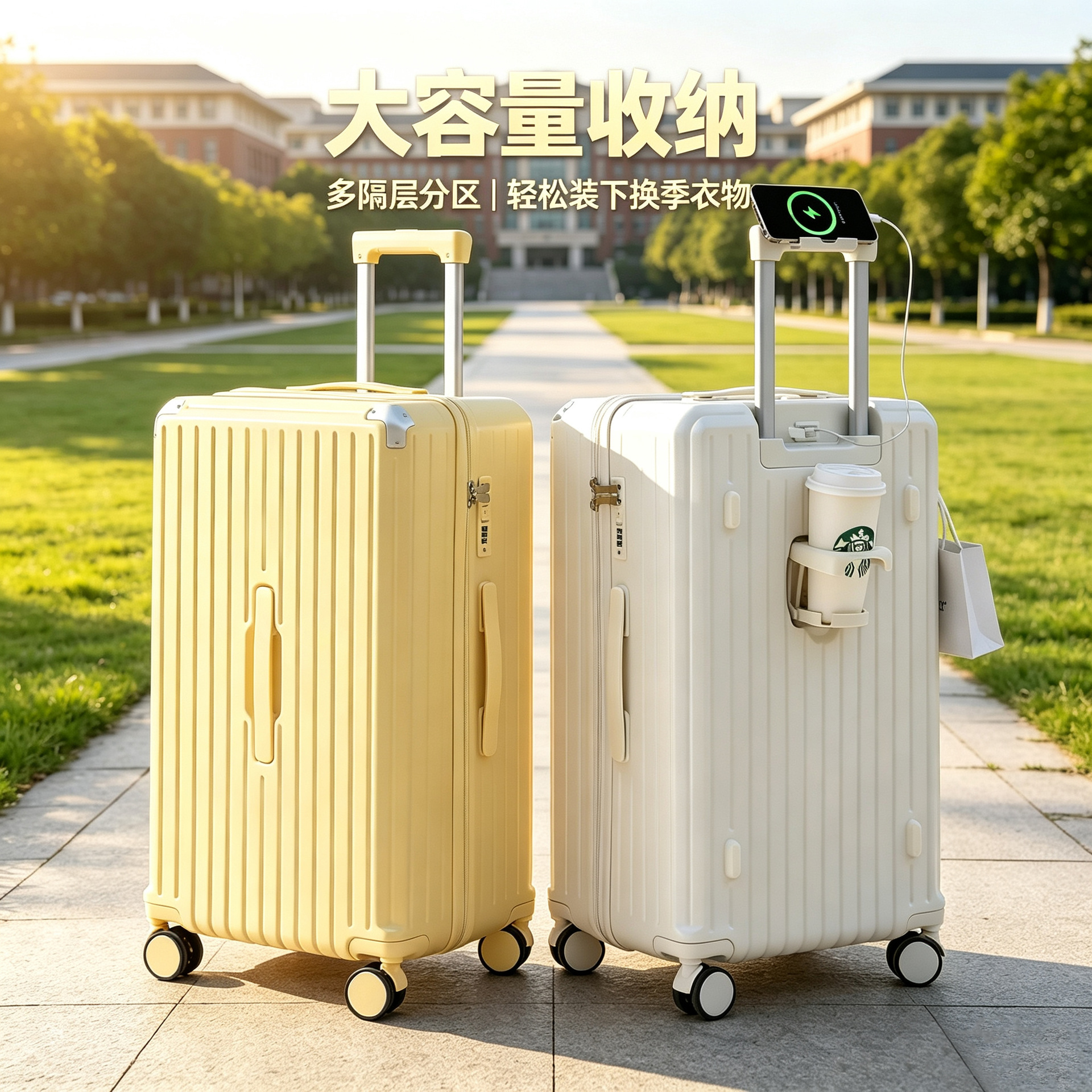 Universal capacious suitcase