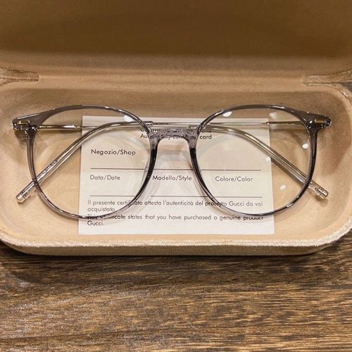 Women's Blue Light Blocking Glasses, Prescription Glasses, Fashion Round Square Face Frame, Natural, Slimming, Cold Tea Color, Non-Prescription Eyeglasses
