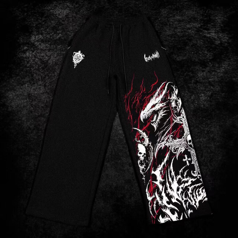 American-style trendy men's athletic pants, suitable for jogging, fitness, and casual wear, featuring a printed design, straight-leg cut, and a lightweight summer fabric American-style trendy men's athletic pants, suitable for jogging, fitness, and casual wear, featuring a printed design, straight-leg cut, and a lightweight summer fabric