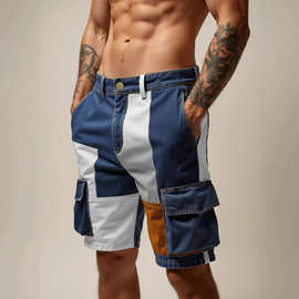 Streetwear Men's Pants多口袋沙滩裤子美式个性户外五分工装短裤