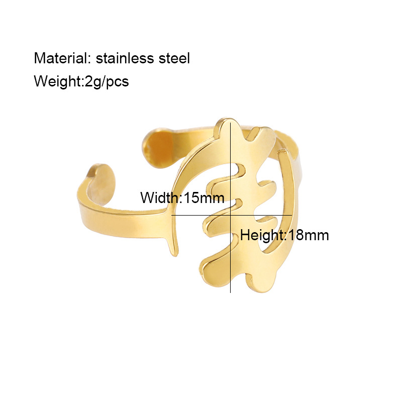 201 Stainless Steel 18K Gold Plated Simple Style Plating Geometric None Open Ring display picture 10