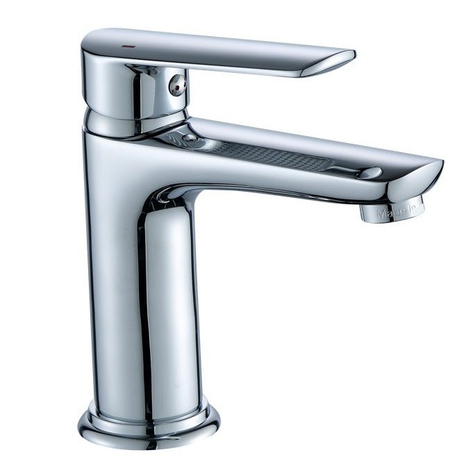 Toda la pistola de cobre, lavabo de baño simple y alto gris, grifo de agua fría y caliente, gabinete de baño, lavabo, grifo de una sola mano, hogar