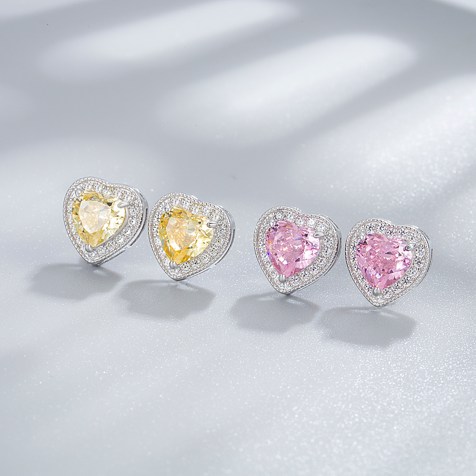 14g Weight Jewelry Set Classification Jewelry Set Quantity Banquet, Date Occasion 925 Sterling Silver Material Heart Shape Pattern Women's Gender Simple Style, Classic Style Style Yien S925 Silver Heart-Shaped Ice Flower Cut High Carbon Diamond Heart-Shaped Jewelry Set Decoration Silver Jewelry Set 4
