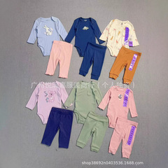 P*kkle长袖哈衣新配色两件套Cartoon multi-color short-sleeve t