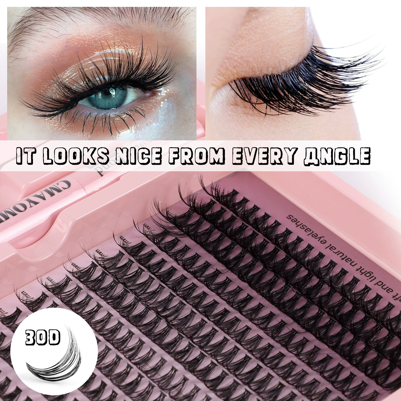 DIY False Eyelash Cluster Set, 240 Clusters, Multi-Density 10D–100D, Natural Thick Segmented Lashes