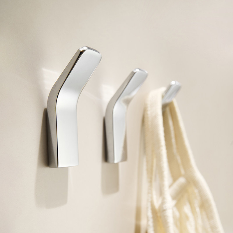 No-drill minimalist towel hook, strong adhesive for bathroom wall, high-end coat hook for entryway and behind bathroom door