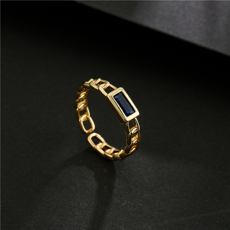 Nihaojewelry Wholesale Jewelry  Fashion Simple Chain Copper Zircon Open Ring display picture 2