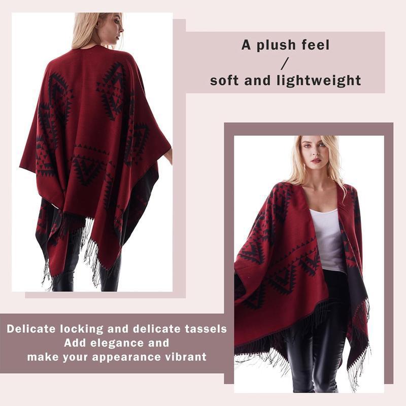 2026 Autumn and Winter Cross-Border Export New Women's Plaid Shawl Cardigan Warm Cardigan