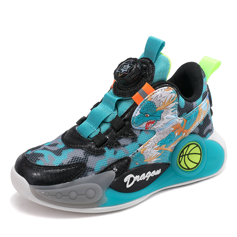 2301 basketbalschoenen met hoge draaibare gesp en camouflage mesh-oppervlak, sport-kinderschoenen voor tienerjongens, non_voghion.com