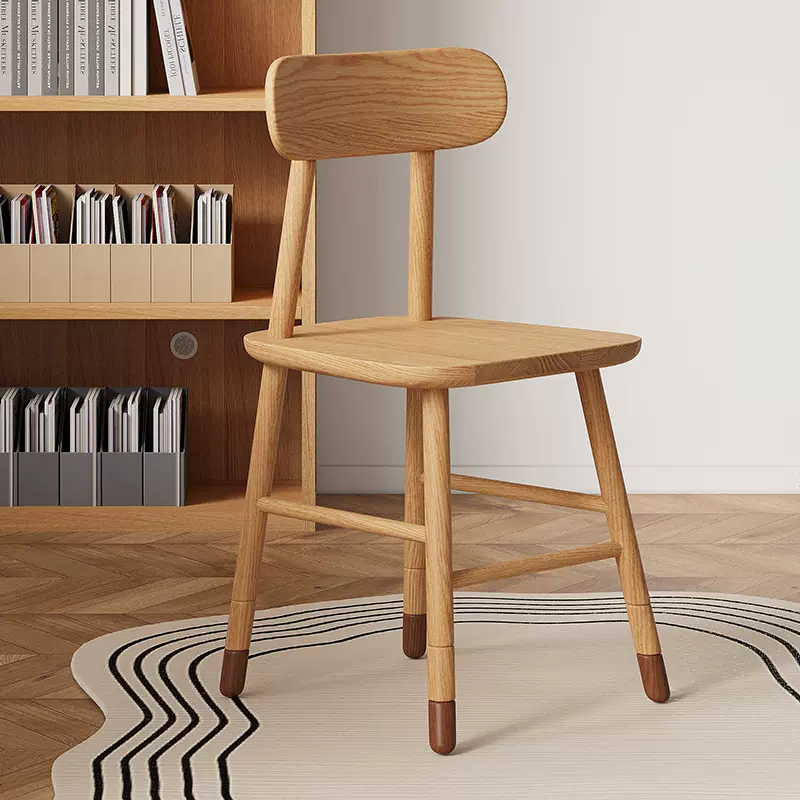 北欧实木学习椅橡木可升降儿童椅家用书房写字椅靠背椅学生书桌椅